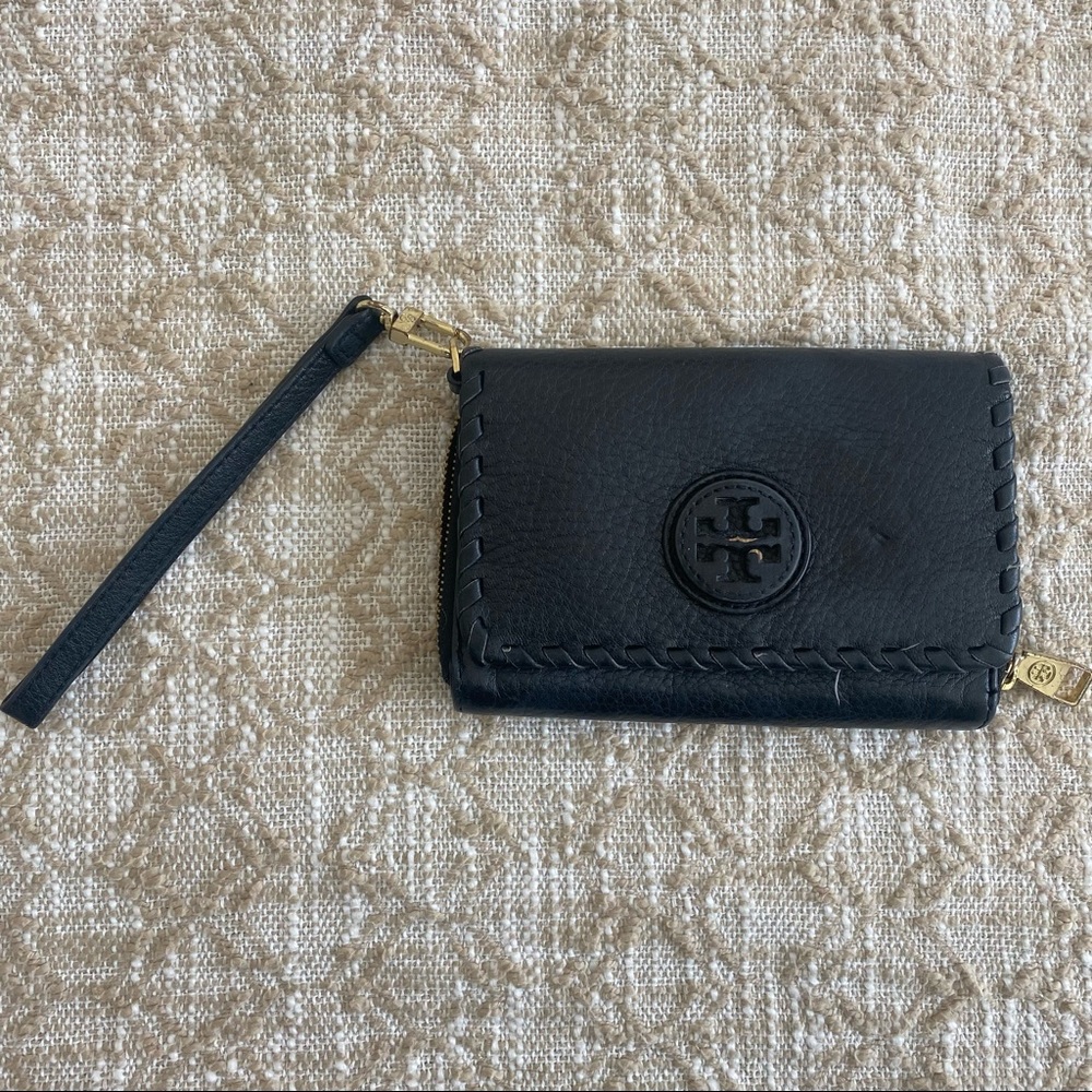 Tory Burch wristlet black leather